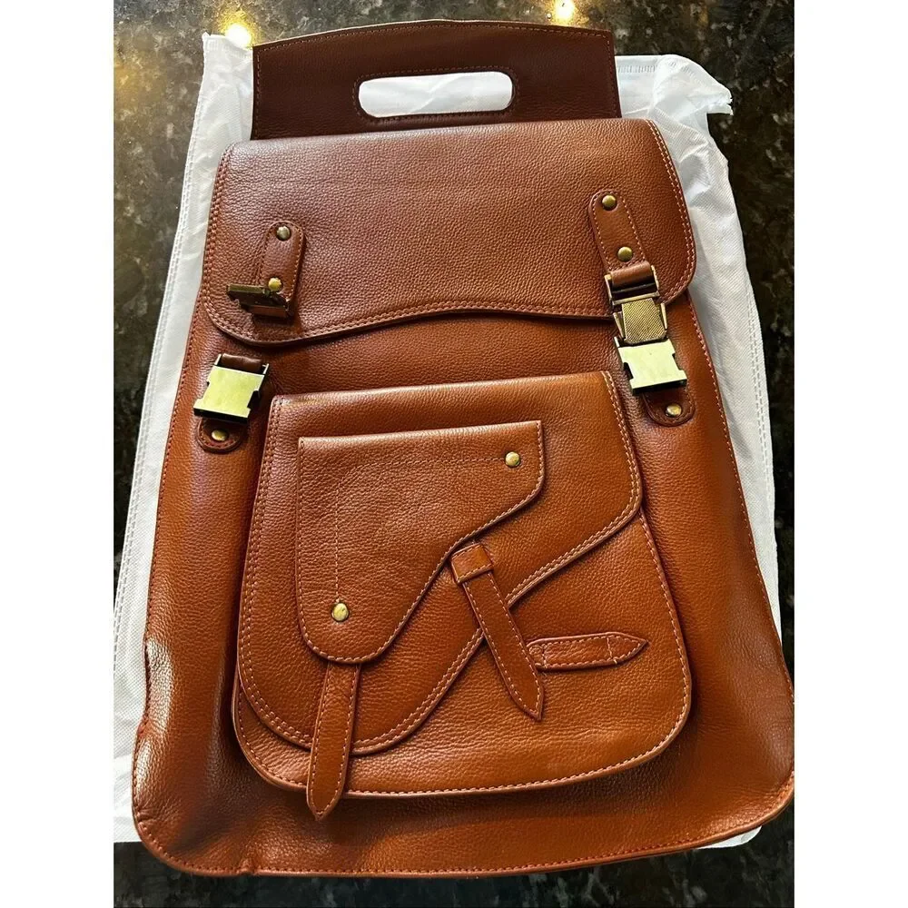 Handmade World Full Grain Leather Backpack for Men – 17” laptop, bag Busines Tra